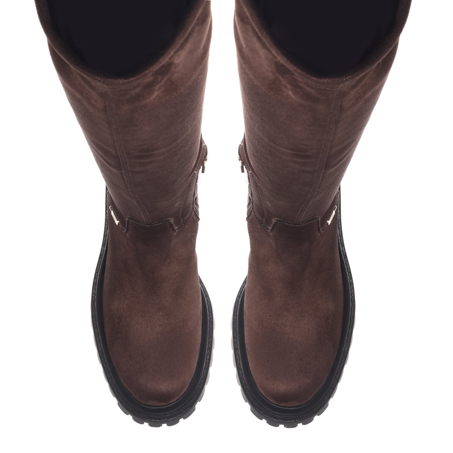 Dark brown suede boot