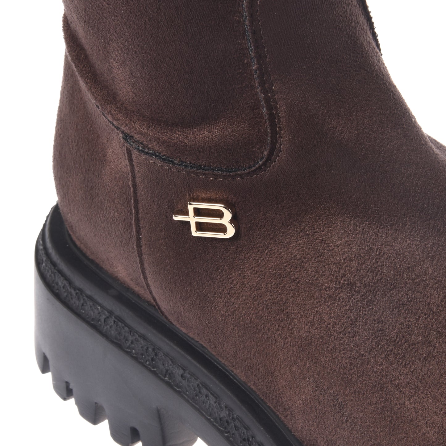 Dark brown suede boot