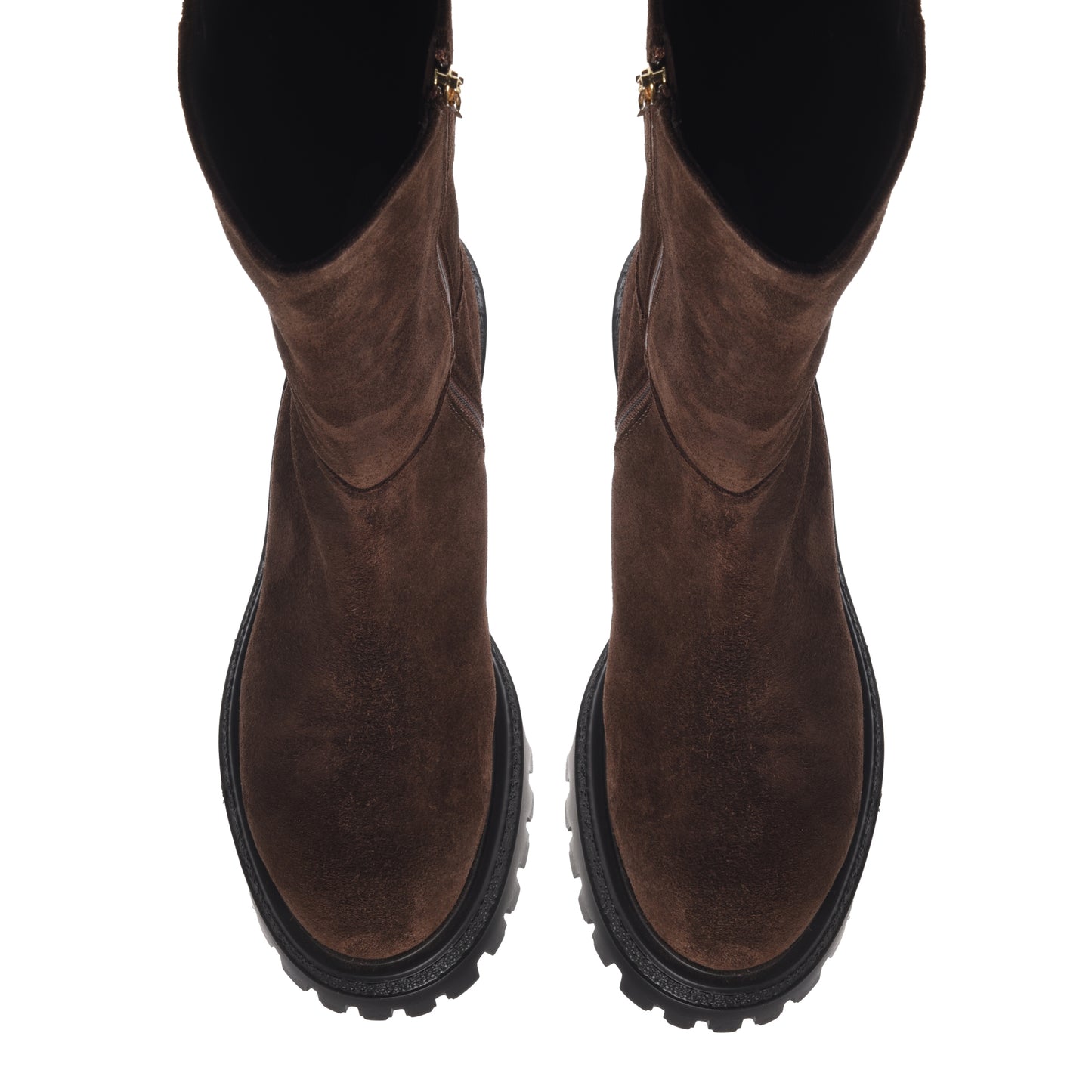 Dark brown suede boots