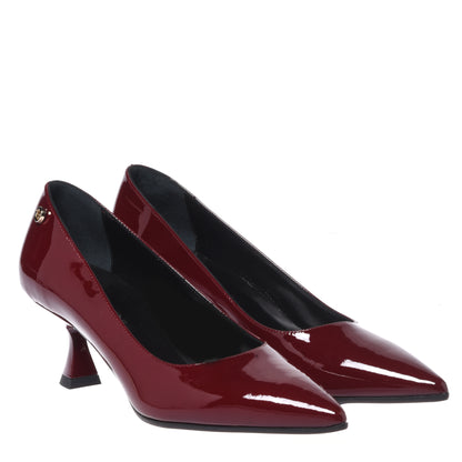 Décolleté in vernice bordeaux