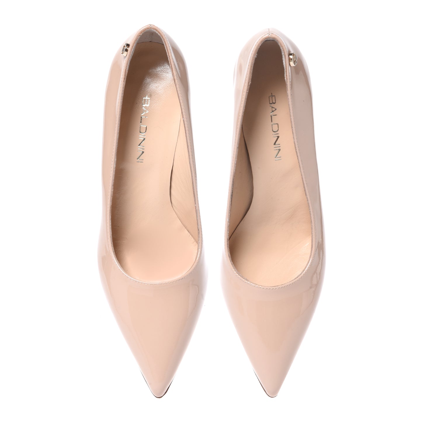 Escarpins nude en cuir verni