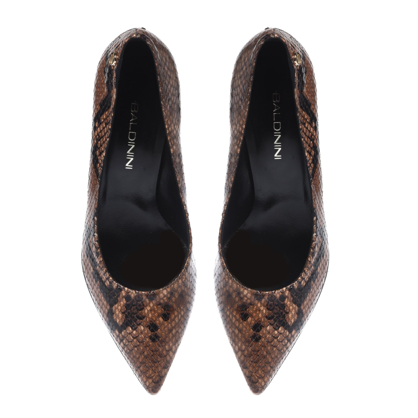 Décolleté con stampa serpente marrone