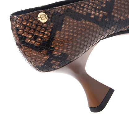 Décolleté con stampa serpente marrone