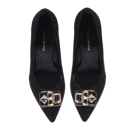 Décolleté in pelle scamosciata nera