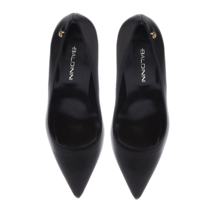 Décolleté in nappa nera