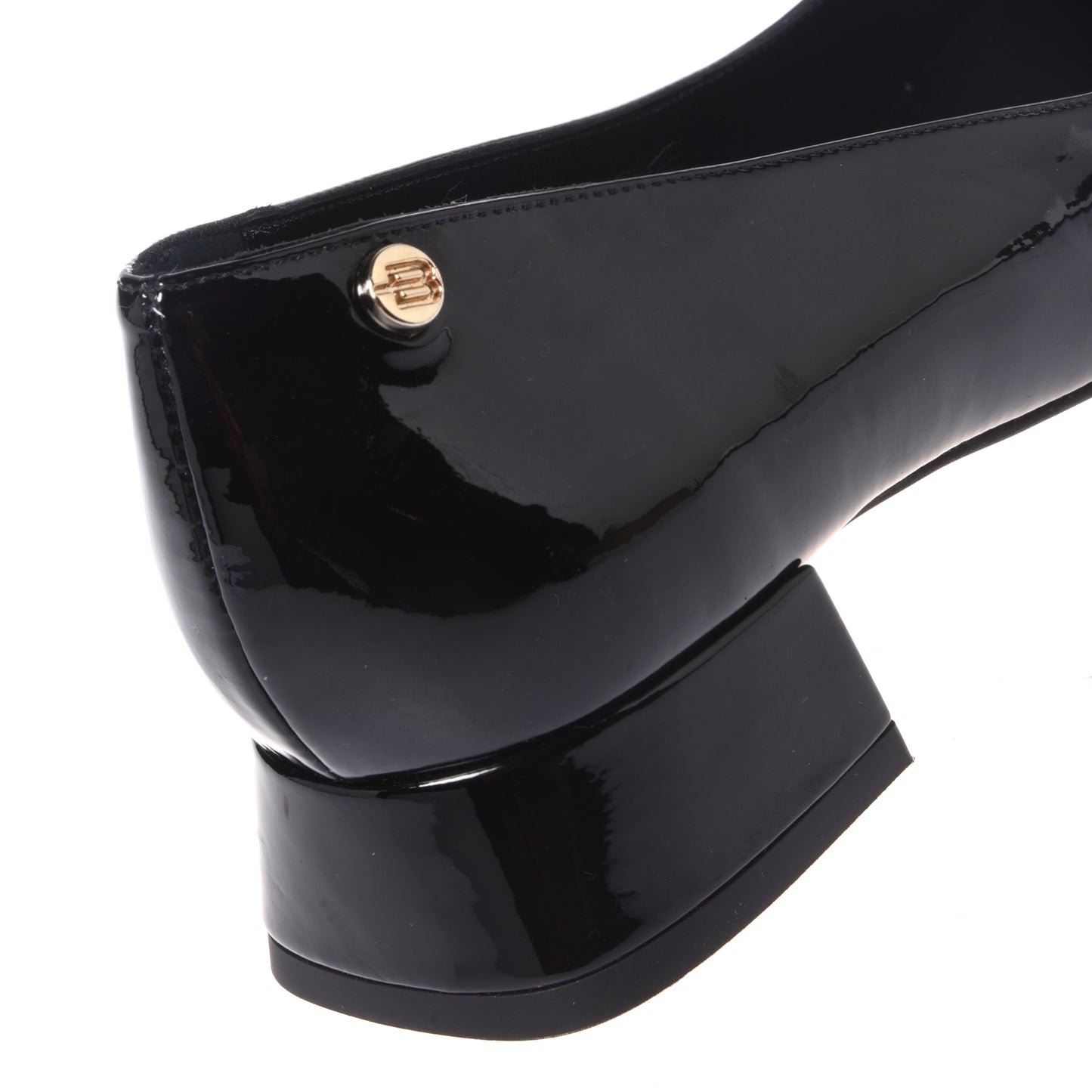 Black patent leather pumps