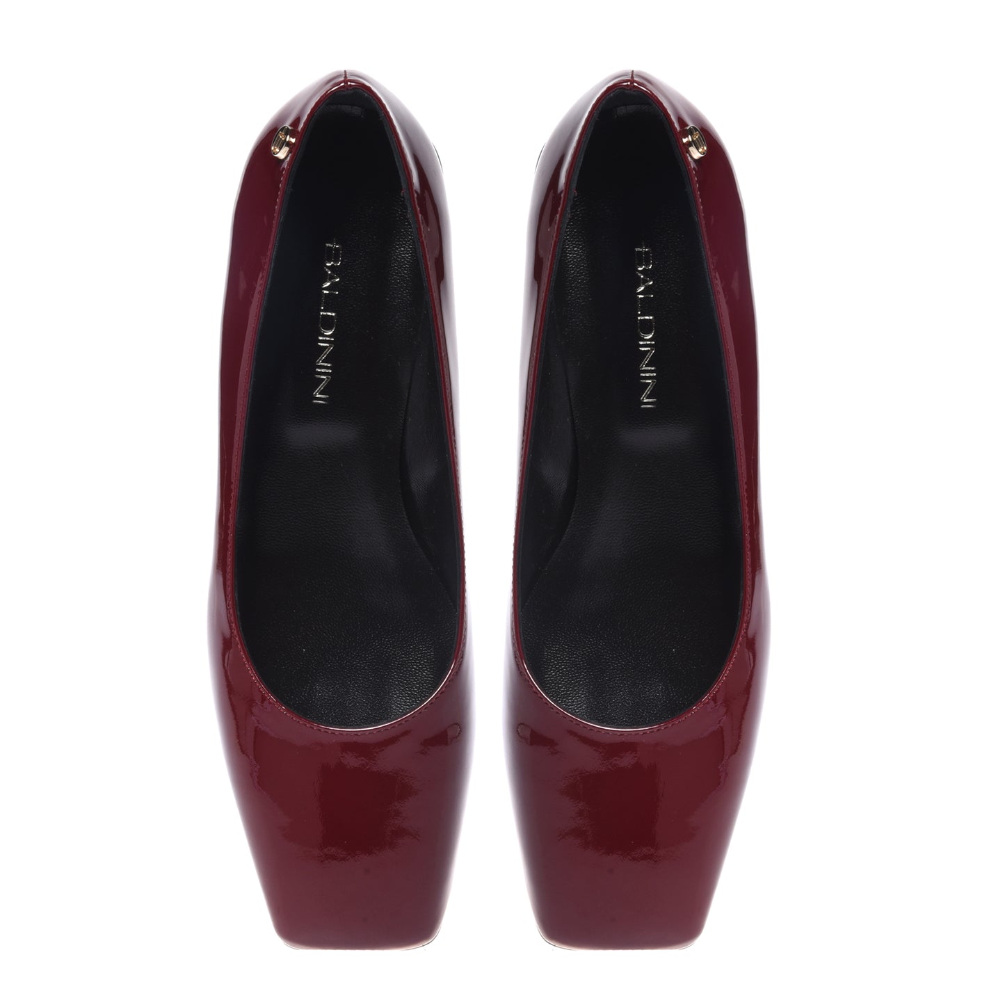 Burgundy patent leather pumps