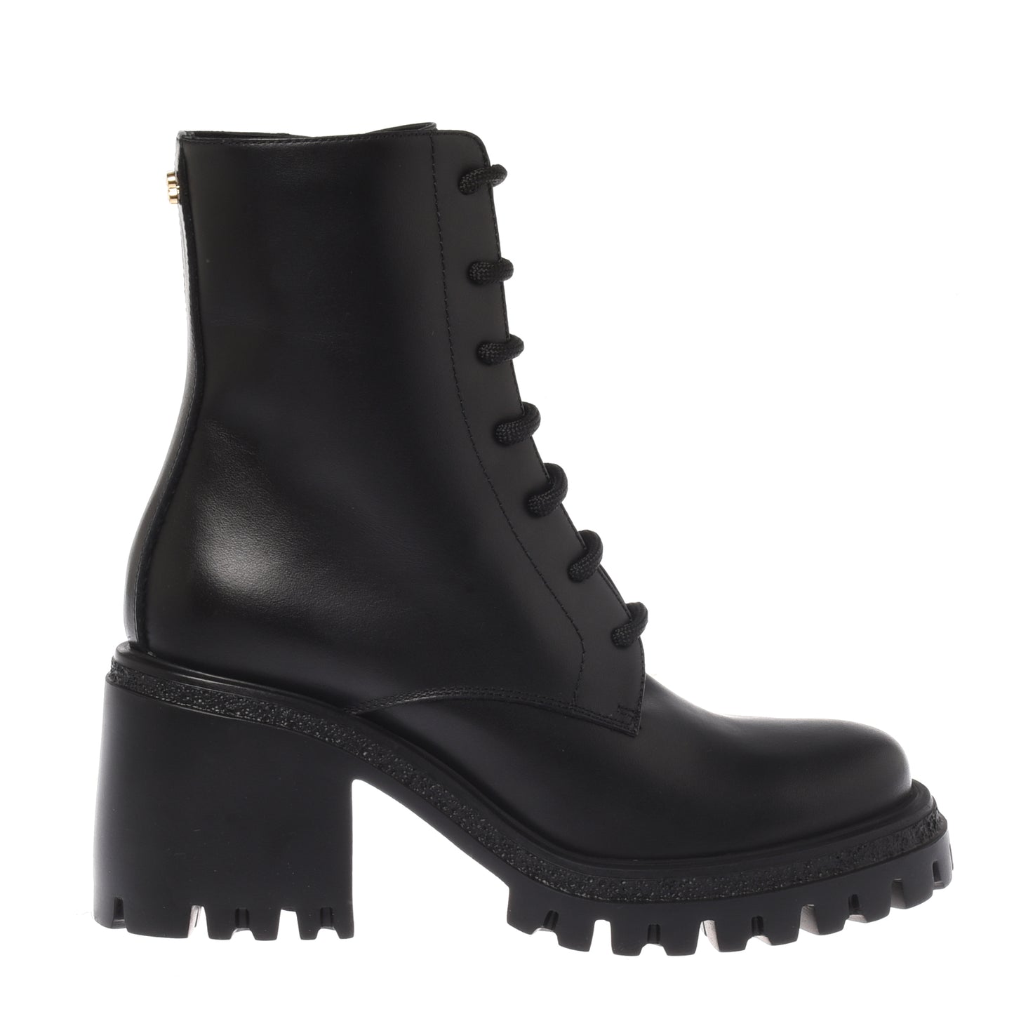 Black leather ankle boots