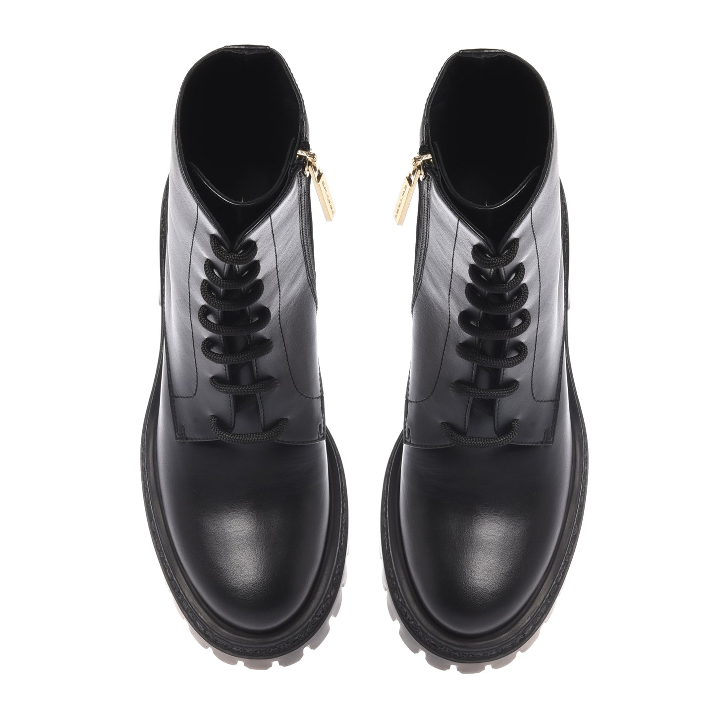 Black leather ankle boots