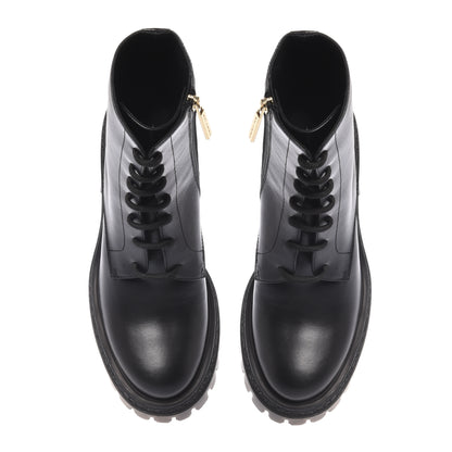 Black leather ankle boots