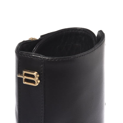 Black leather ankle boots