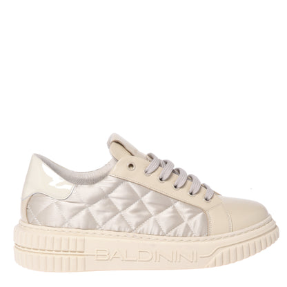 Vanilla quilted fabric sneakers