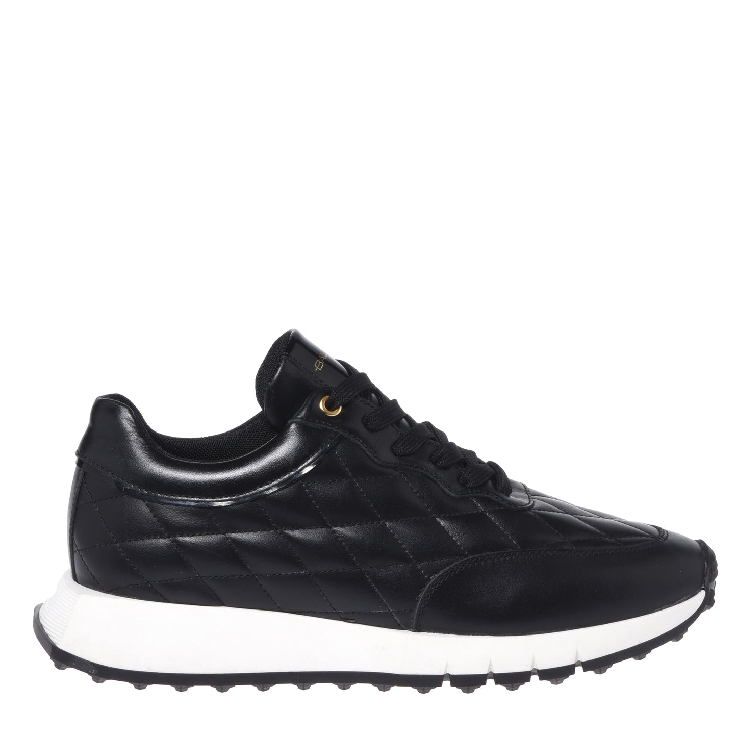 Black quilted leather sneakers