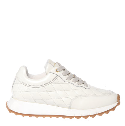 White quilted leather sneakers