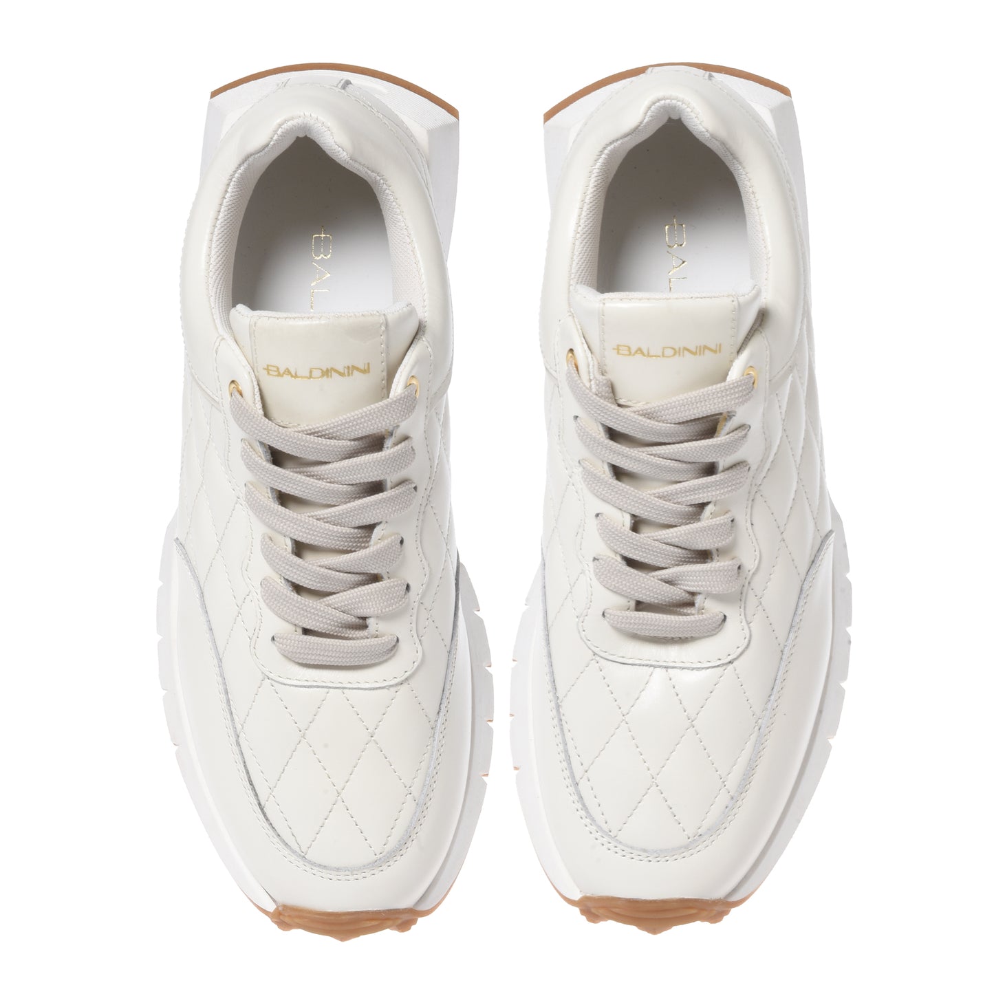 White quilted leather sneakers
