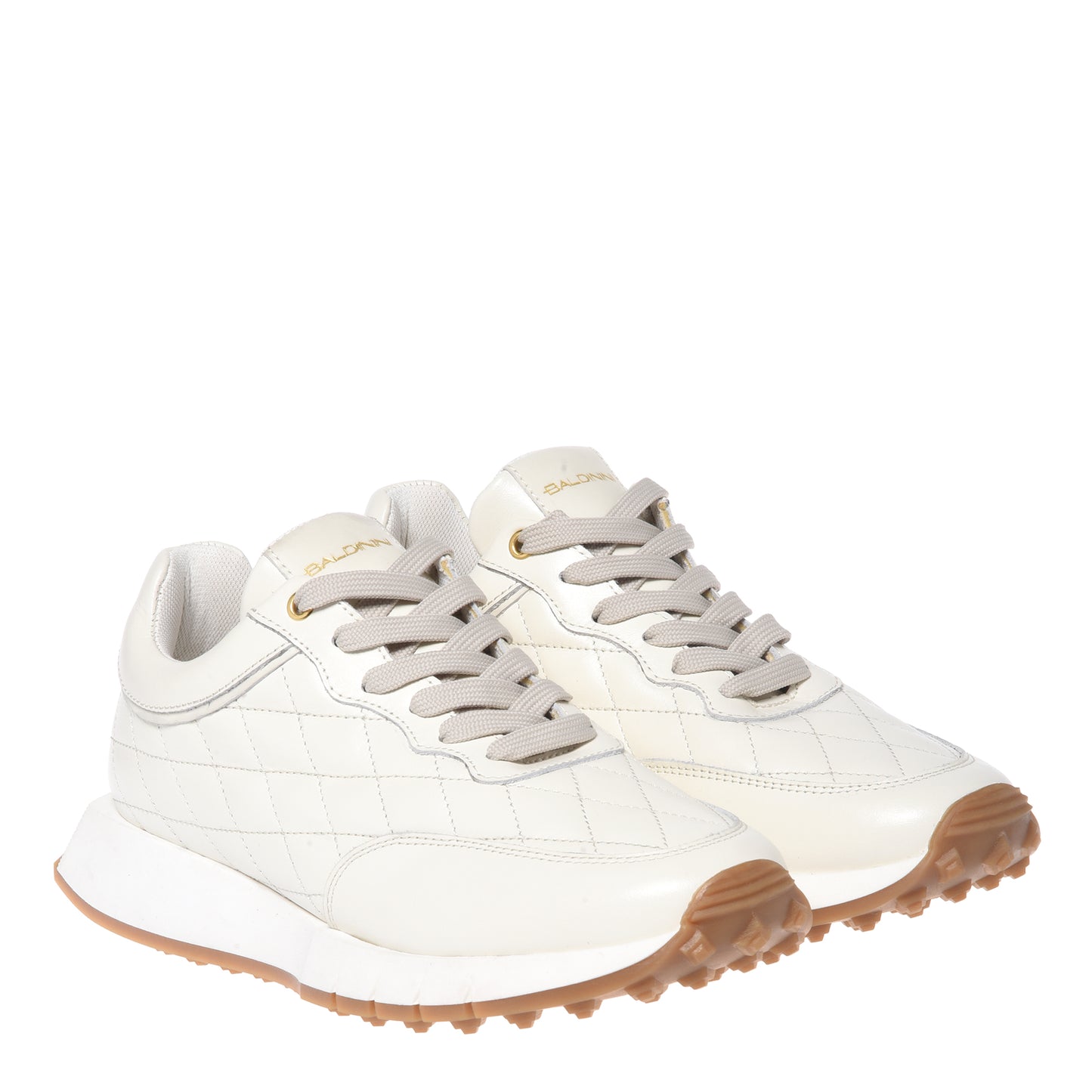White quilted leather sneakers