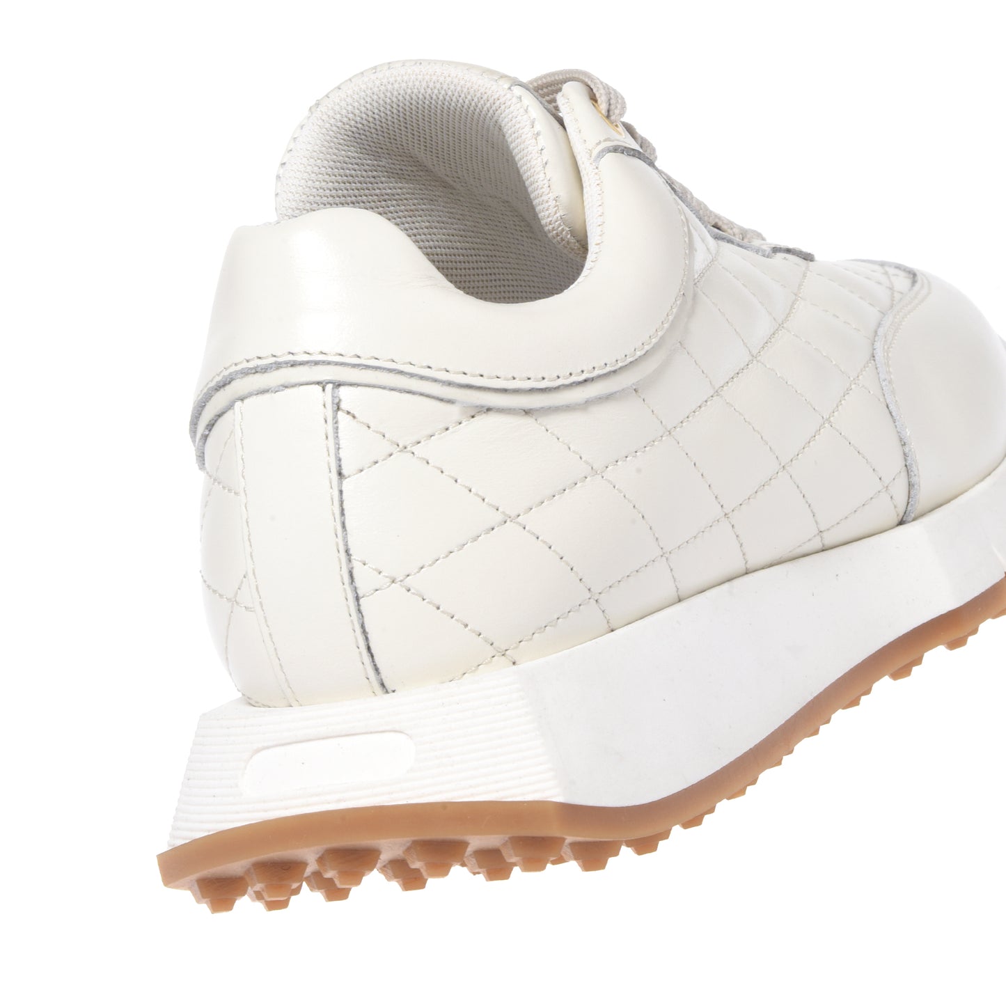 White quilted leather sneakers