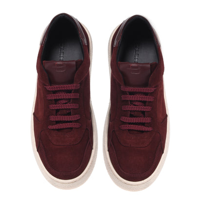 Sneakers bordeaux en daim