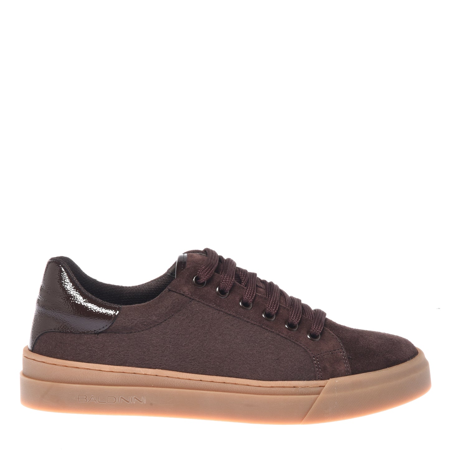 Brown leather and brown nappa leather sneaker