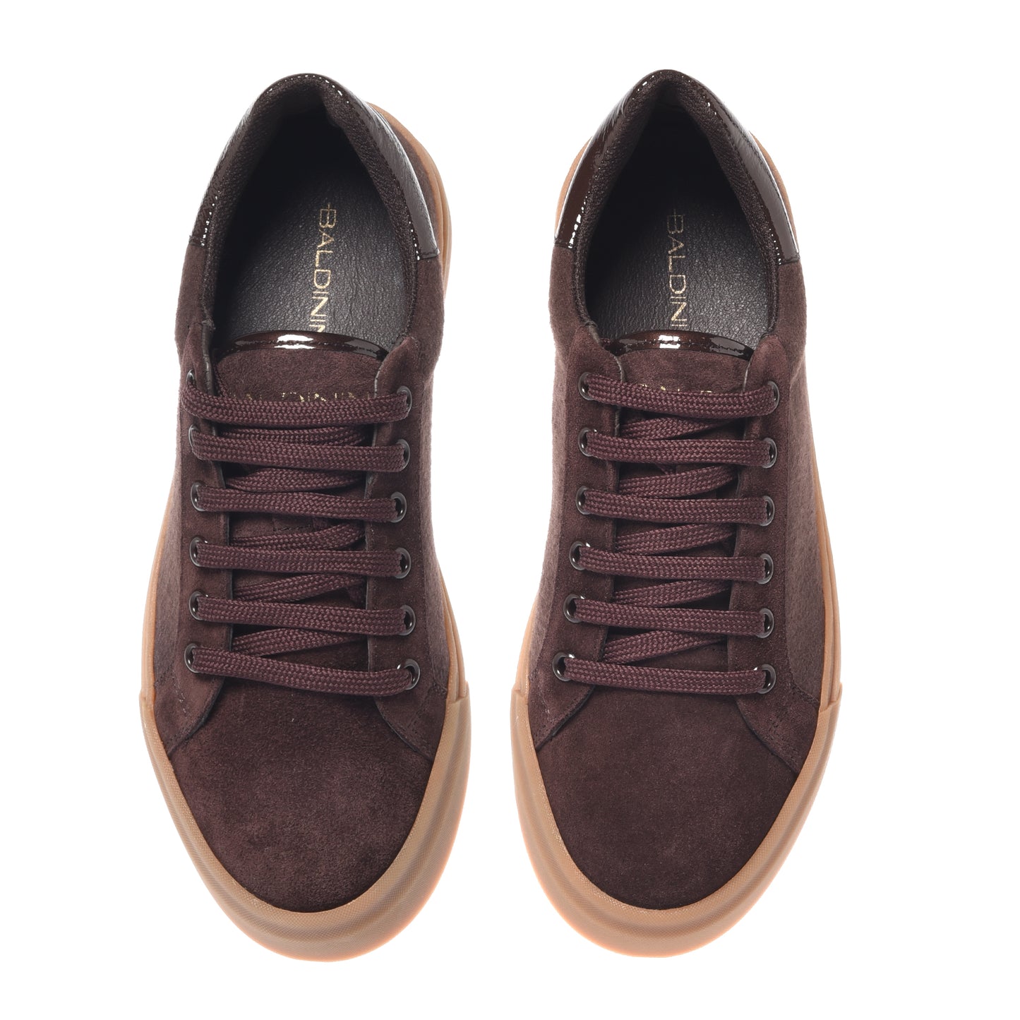 Brown leather and brown nappa leather sneaker