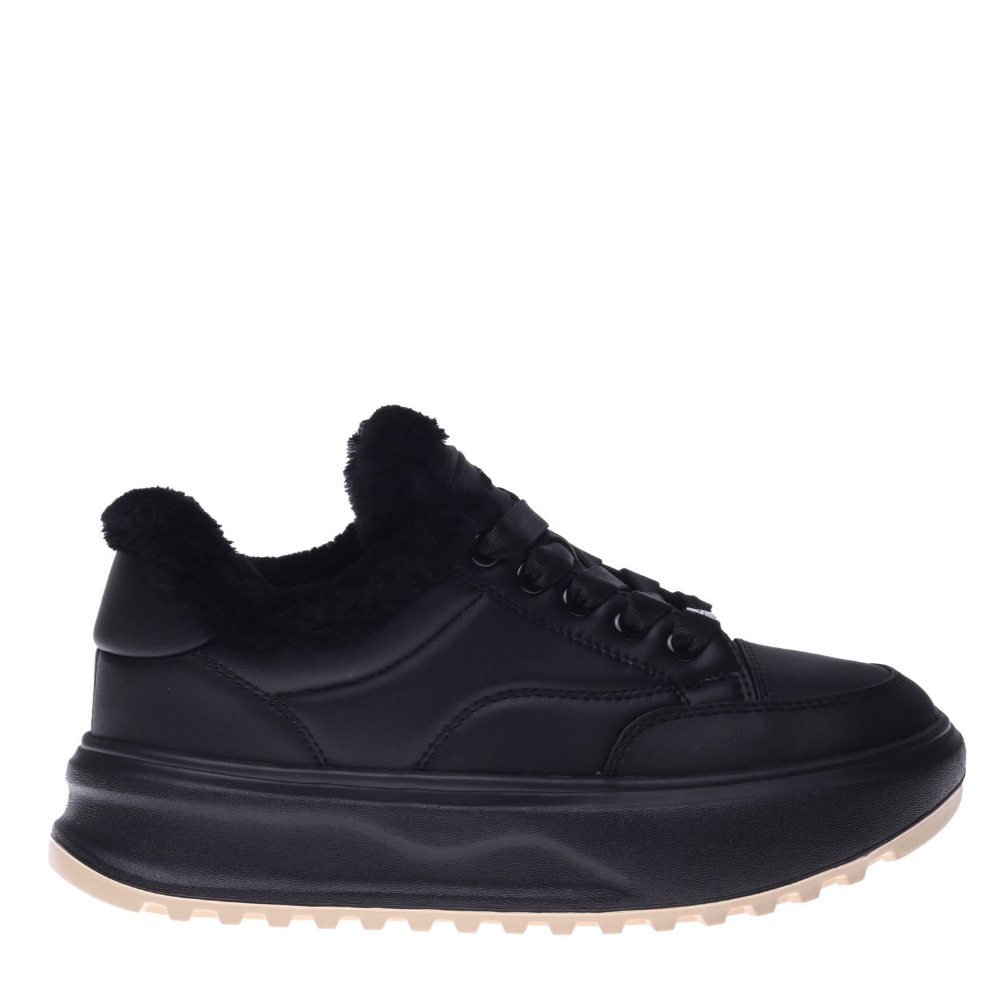 Black leather sneakers