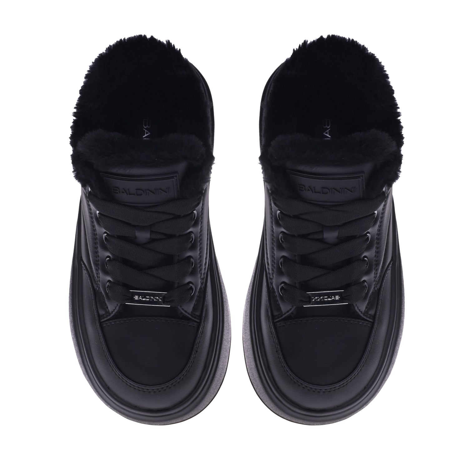 Black leather sneakers
