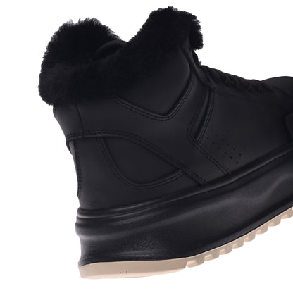 Black leather sneakers