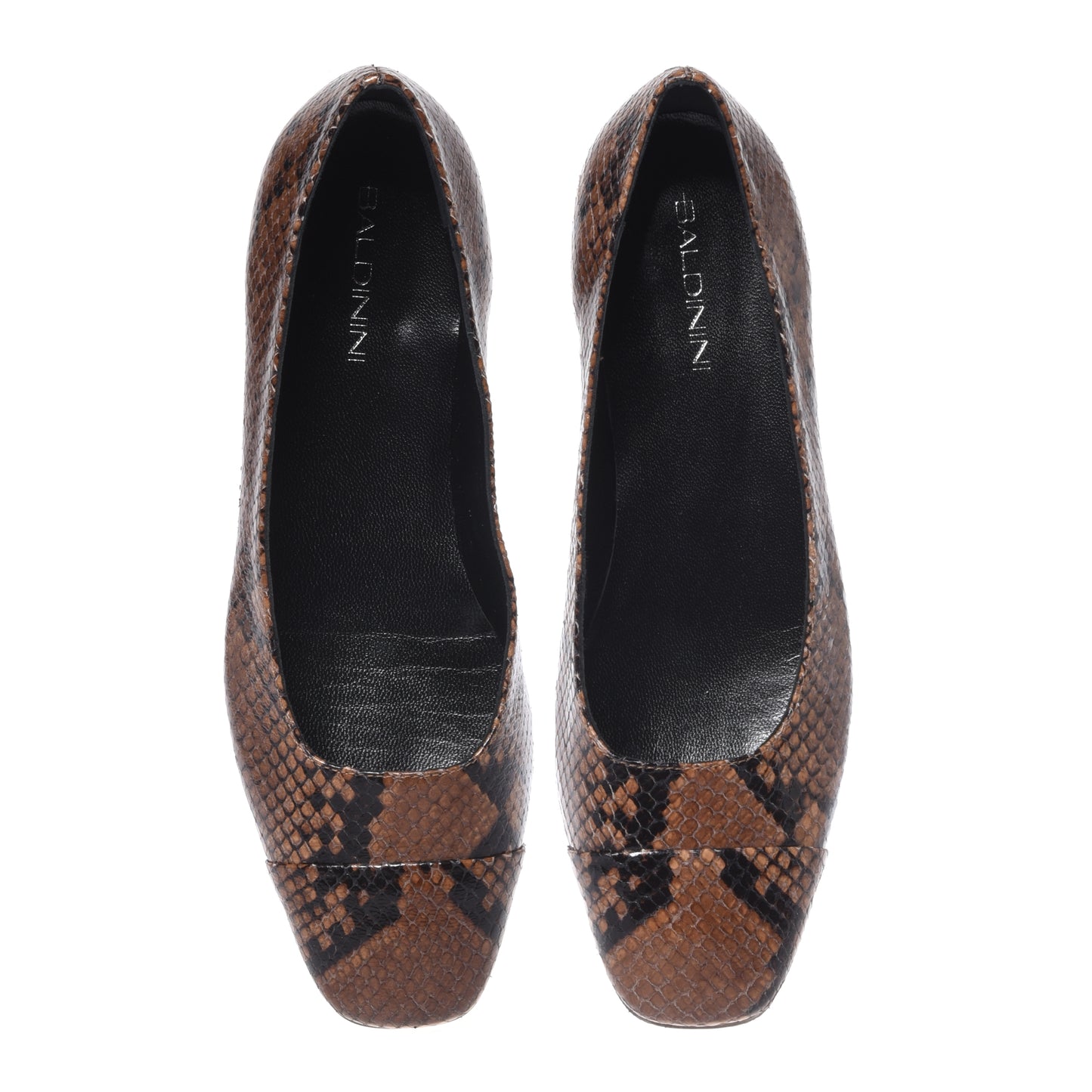 Ballerine con stampa serpente marrone