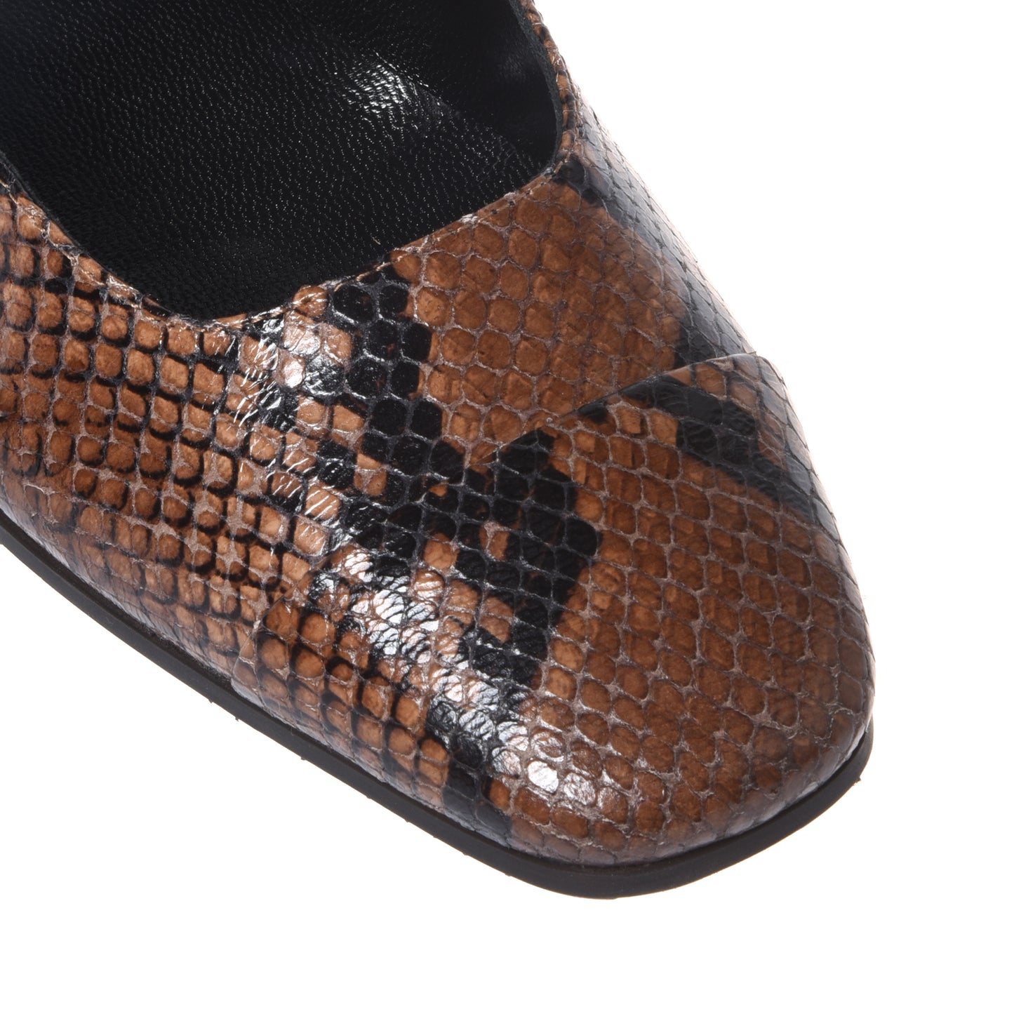 Ballerine con stampa serpente marrone