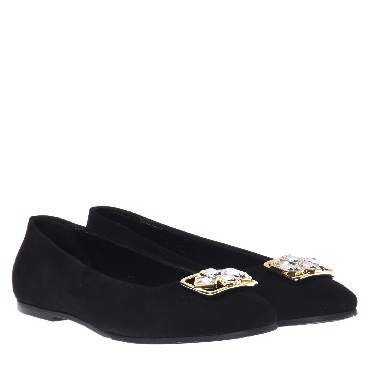 Ballerine in camoscio nero