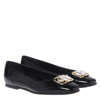 Black naplak ballerinas