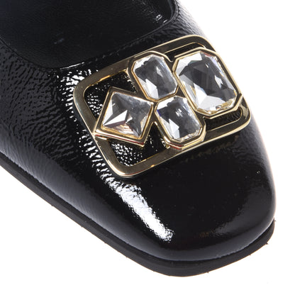 Black naplak ballerinas