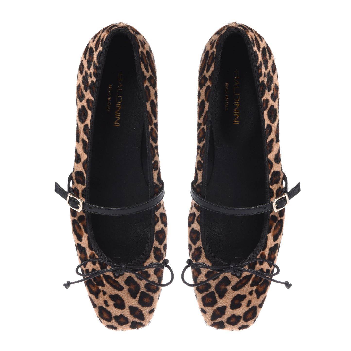 Leopard print suede ballerinas