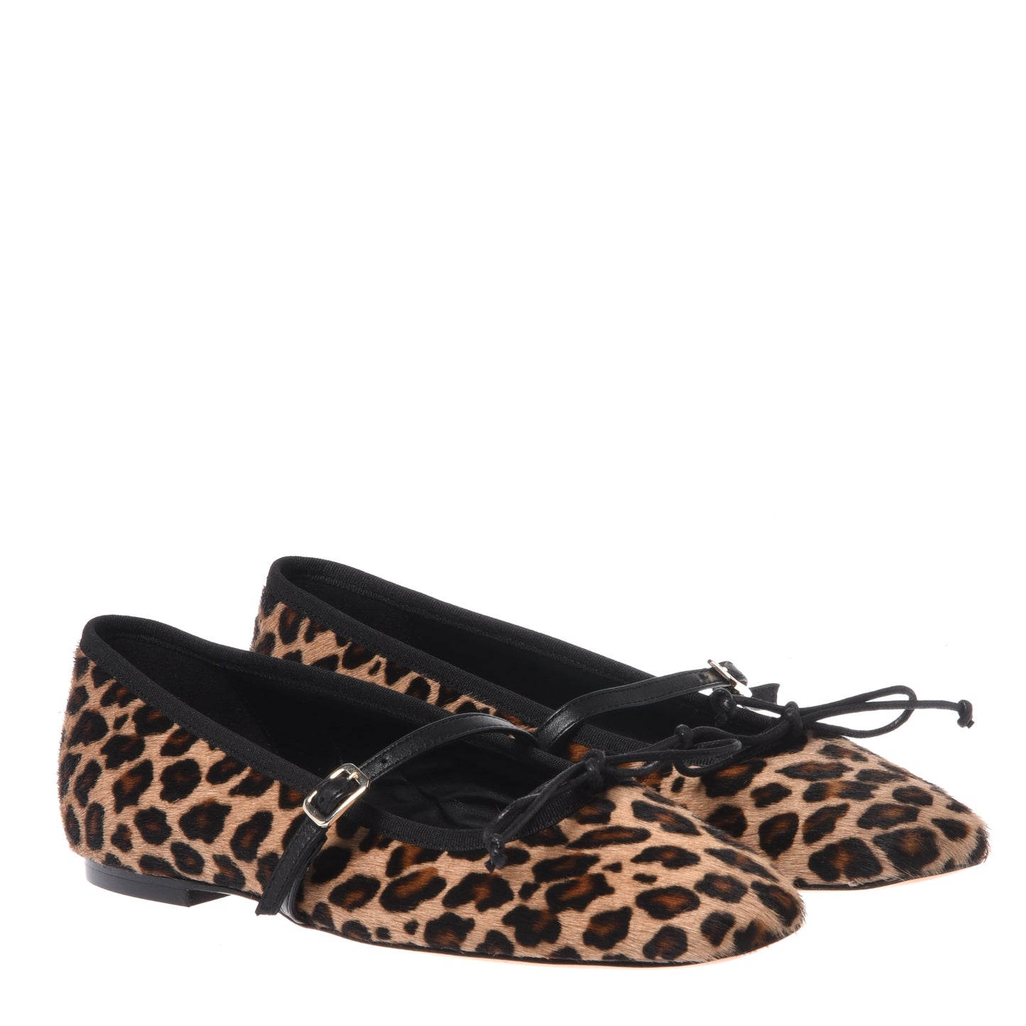 Leopard print suede ballerinas