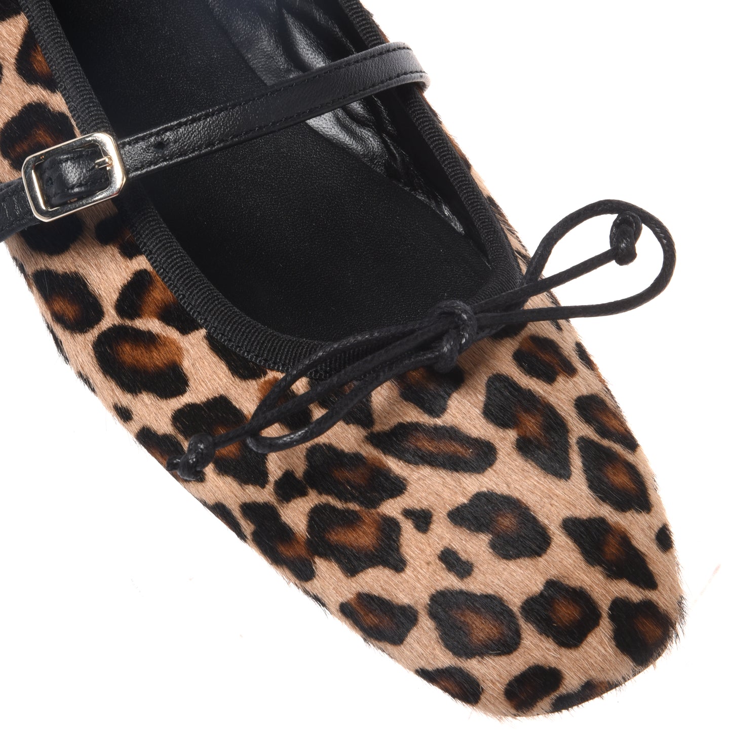 Leopard print suede ballerinas
