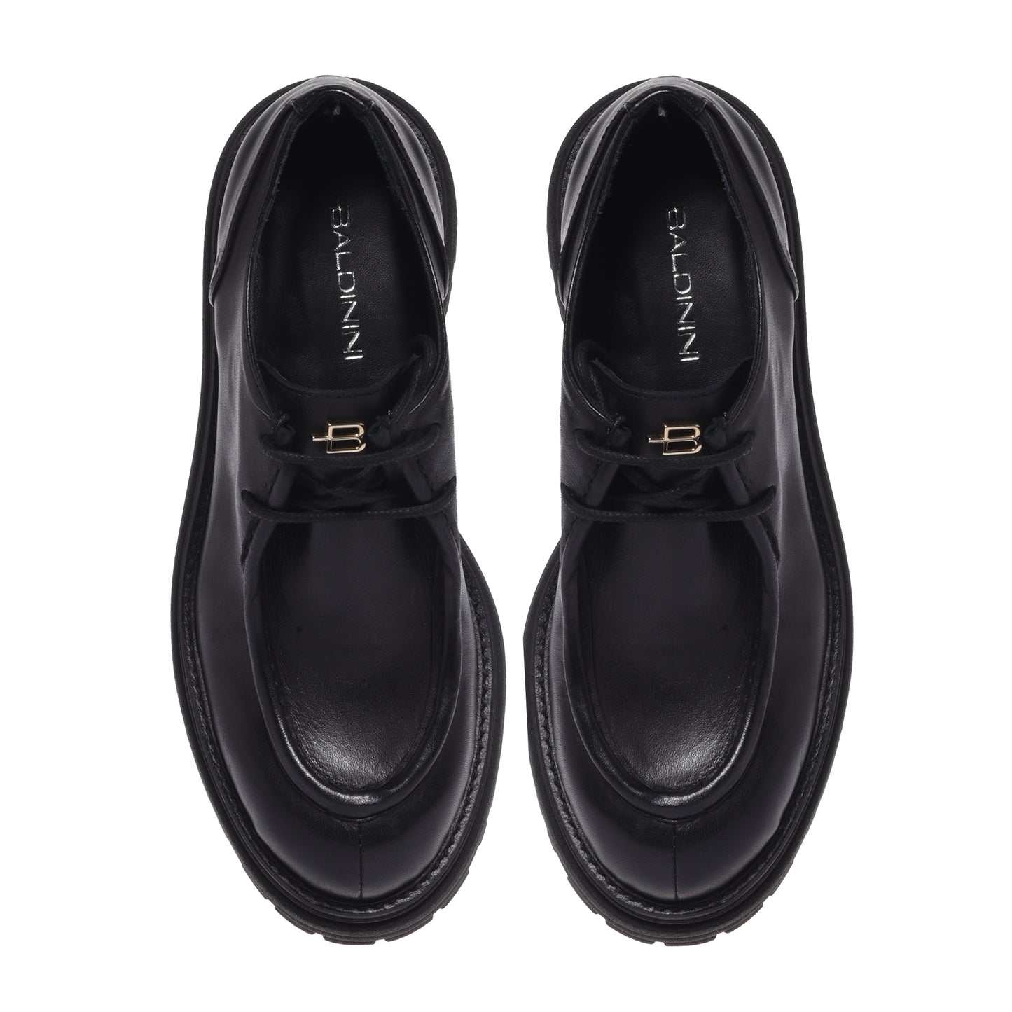 Chaussures noires en cuir à lacets