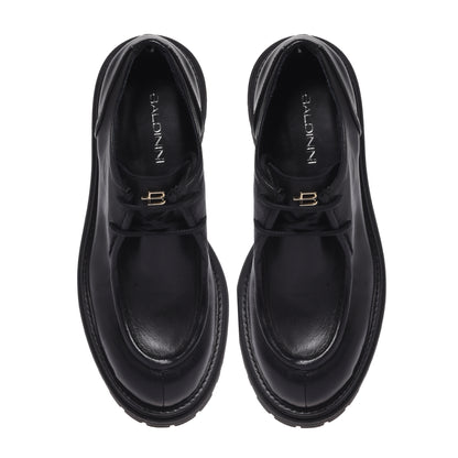 Chaussures noires en cuir à lacets