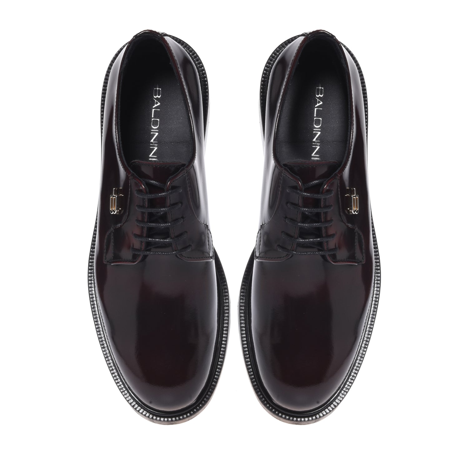 Burgundy lace-up shoes in polished leather