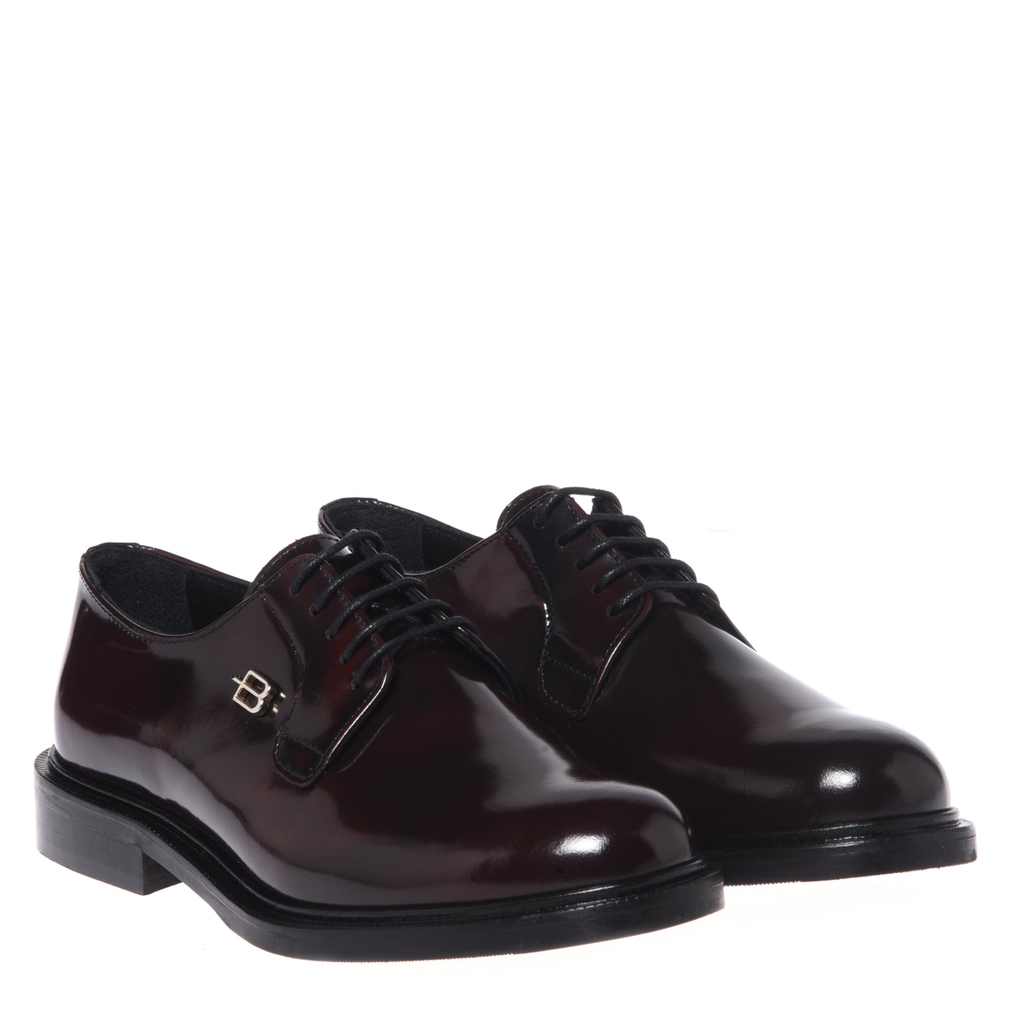Burgundy lace-up shoes in polished leather