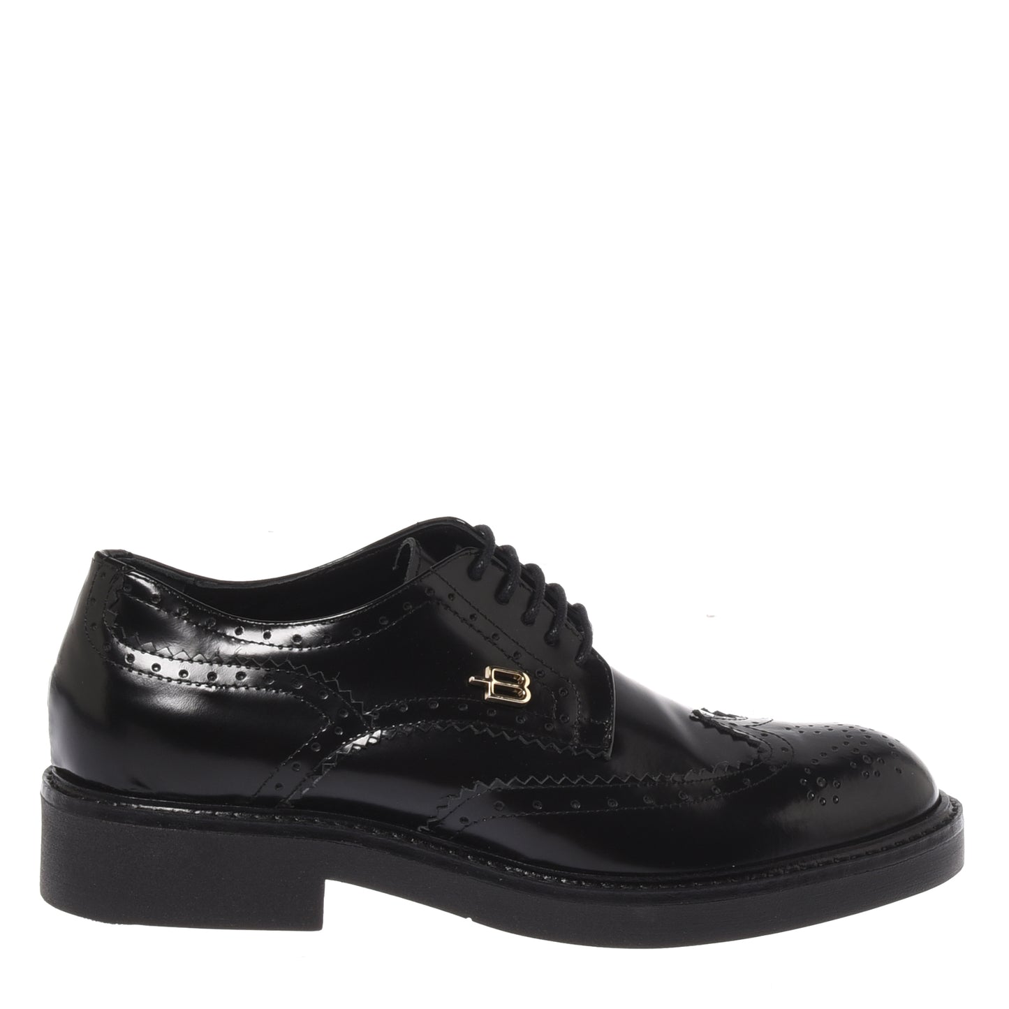 Black lace-up shoes in polished leather