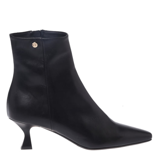 Black nappa ankle boots