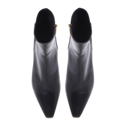 Black nappa ankle boots