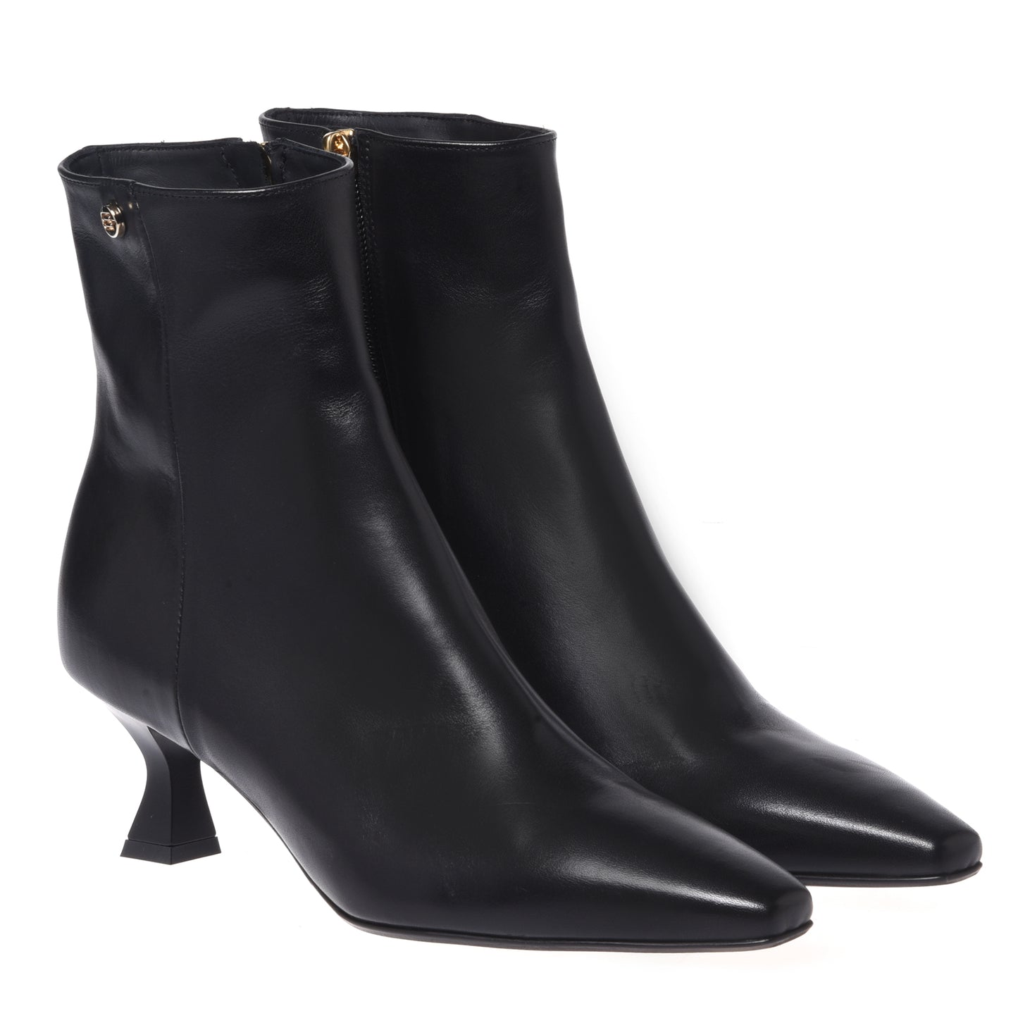 Black nappa ankle boots