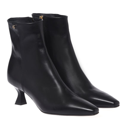 Black nappa ankle boots