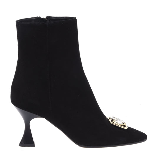 Black suede ankle boots