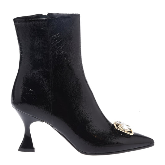 Black naplak ankle boots