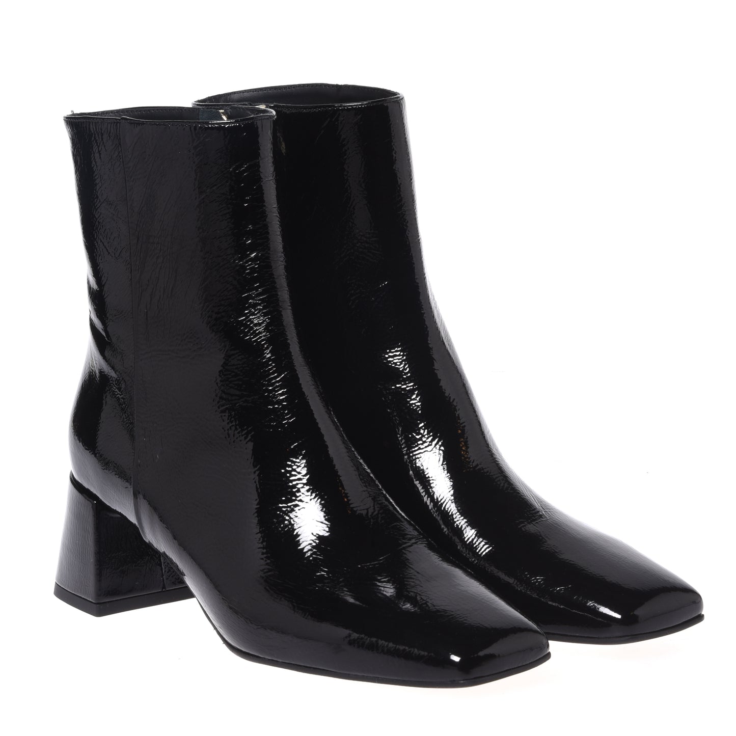 Black naplak ankle boots