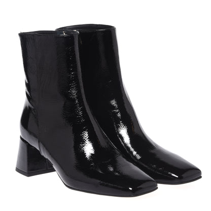 Black naplak ankle boots