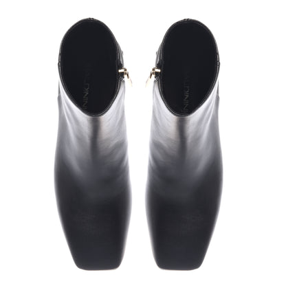 Black leather ankle boots