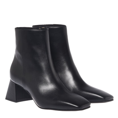 Black leather ankle boots